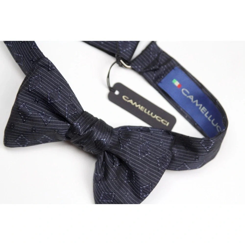 Men's Self-tied Bow‎ Tie 100%Silk Navy Ornament S731BC